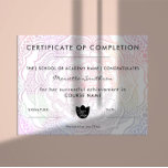 Completion Certificate Colorful Mandala Yoga Reiki<br><div class="desc">Elegant colorful certificate of completion for yoga and reiki training courses achievement.</div>