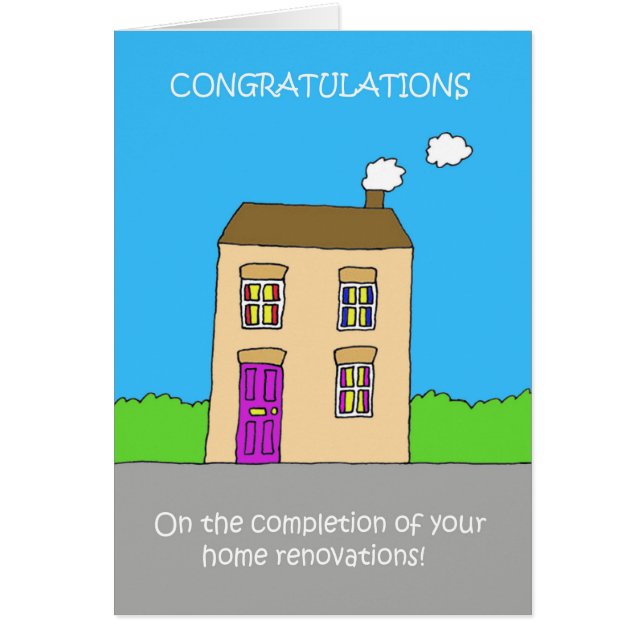 Completion of Your Home Renovations. Cards (Front)