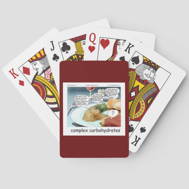 Complex Carbs Funny Philosophy Foodie Comic Poker Cards (Back)