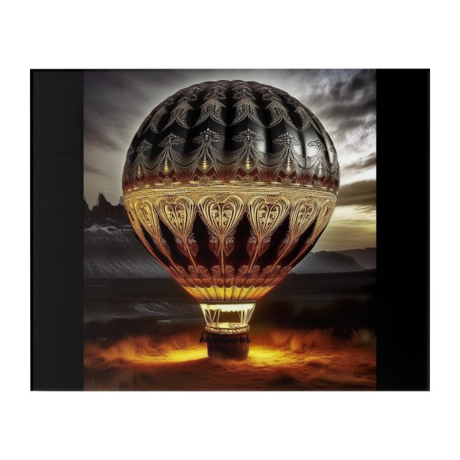 Complex Design On Semi Transparent Hot Air Balloon Acrylic Print (Front)