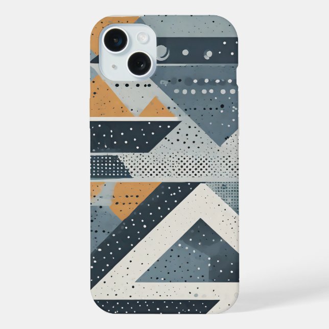 Complex geometric shapes in gray iphone case (Back)