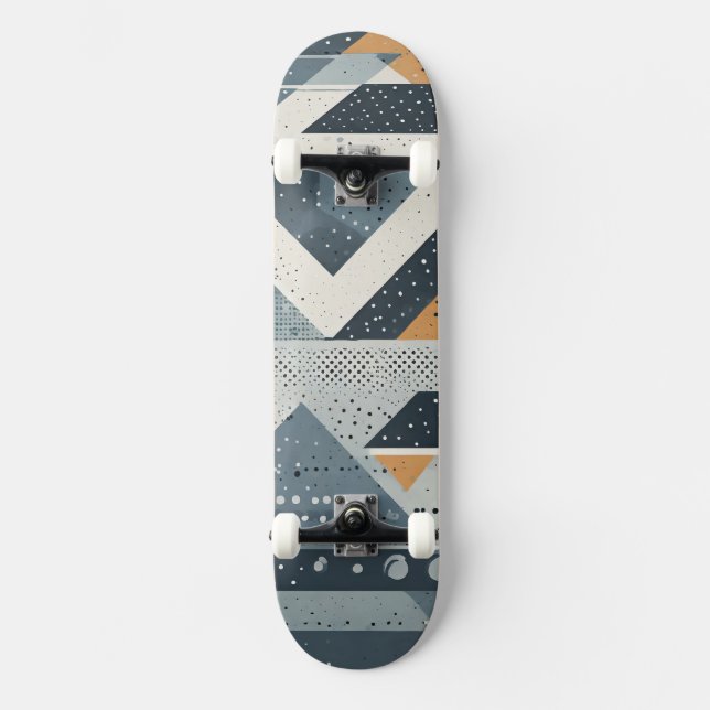 Complex geometric shapes in gray skateboard (Front)