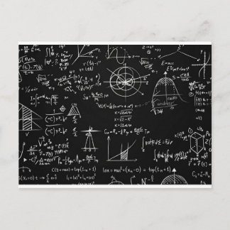 Complex Math & Physics Blackboard Equations Design Postcard
