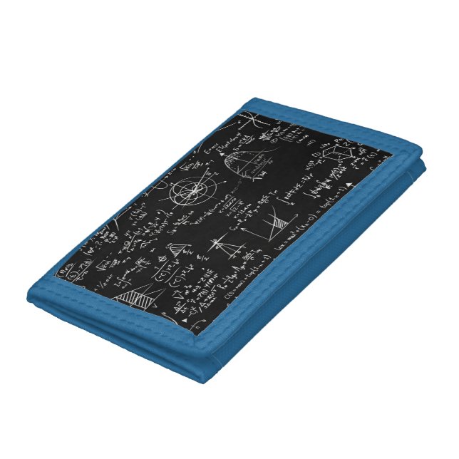 Complex Math & Physics Blackboard Equations Design Tri-fold Wallet (Bottom)