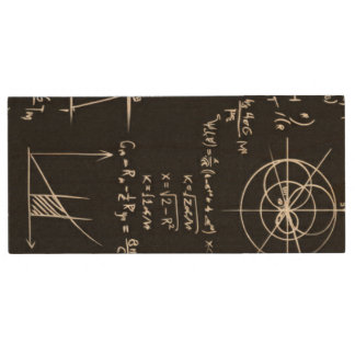 Complex Math & Physics Blackboard Equations Design Wood Flash Drive