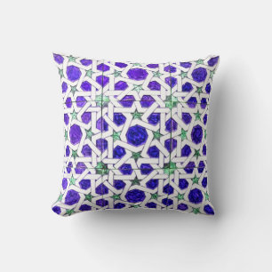 Complex Moroccan Historic Tile Pattern Throw Pillow