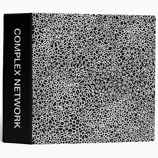 Complex Network (2in) - White on Black 3 Ring Binder (Front/Spine)