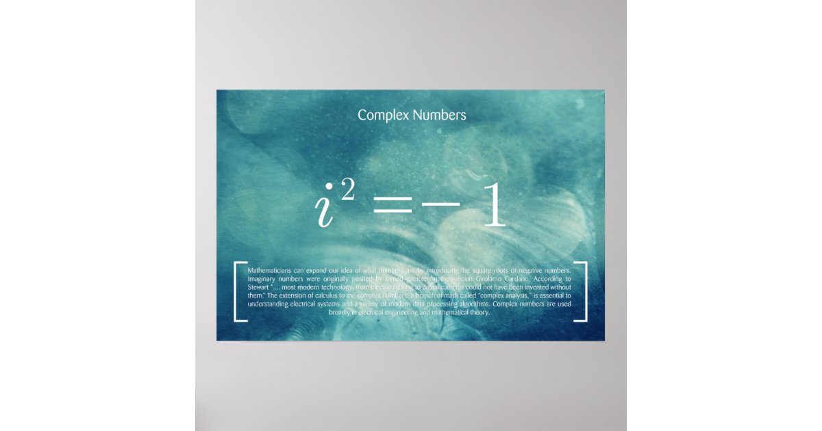 Complex Numbers - Math Poster | Zazzle