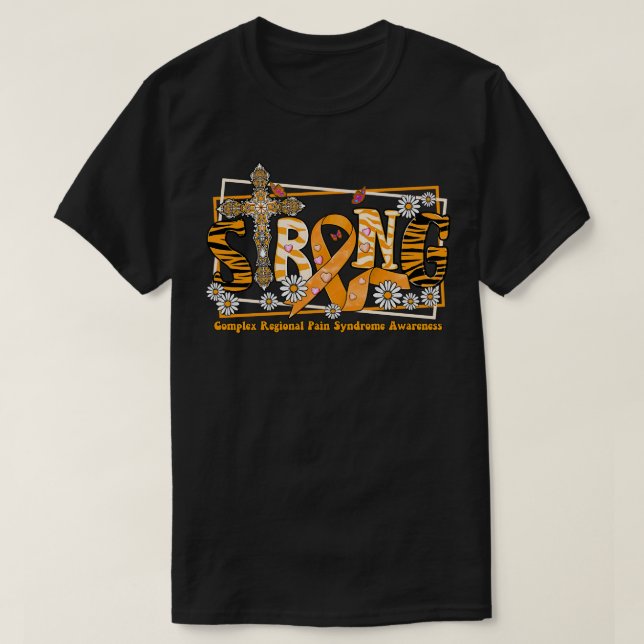 Complex Regional Pain Syndrome Awareness cross rib T-Shirt (Design Front)