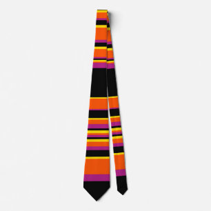 Complex Stripes - Black, Pink, Orange and Yellow Neck Tie