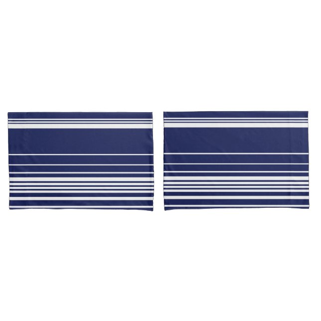 Complex Stripes - Blue Pillow Case (Front-Set)