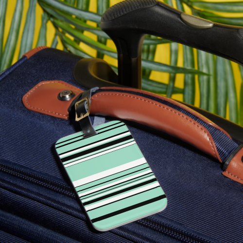 Complex Stripes _ Green Mint Luggage Tag