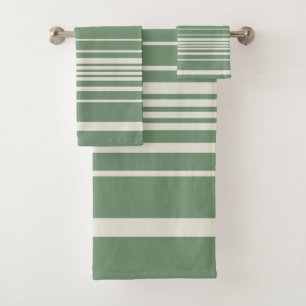 Complex Stripes in Green Bath Towel Set