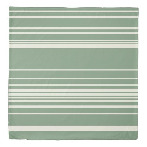 Complex Stripes in Green Duvet Cover
