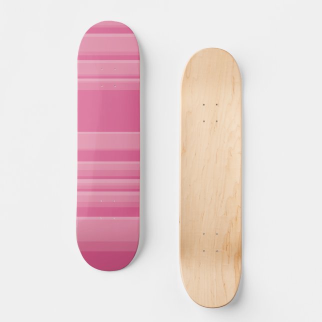 Complex Stripes in Pink Skateboard (Front)