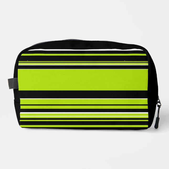 Complex Stripes - Lime Green Dopp Kit (Front)