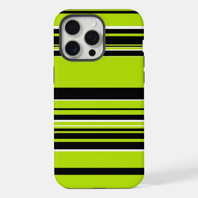 Complex Stripes - Lime Green Iphone Case (Back)