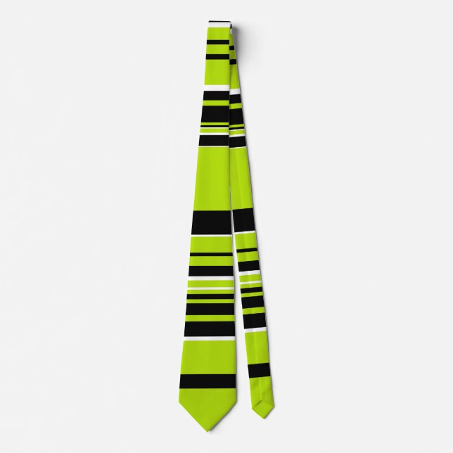 Complex Stripes - Lime Green Neck Tie (Front)