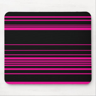Complex Stripes - Magenta and Black Mouse Pad