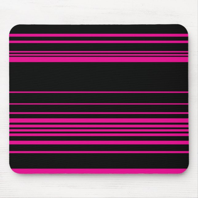 Complex Stripes - Magenta and Black Mouse Pad (Front)