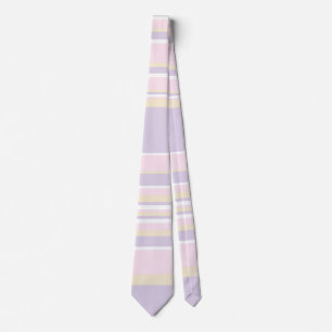 Complex Stripes - Pastel Pink, Yellow and Purple Neck Tie