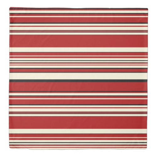 Complex Stripes _ Red  Cream Duvet Cover