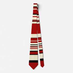 Complex Stripes - Red & Cream Neck Tie