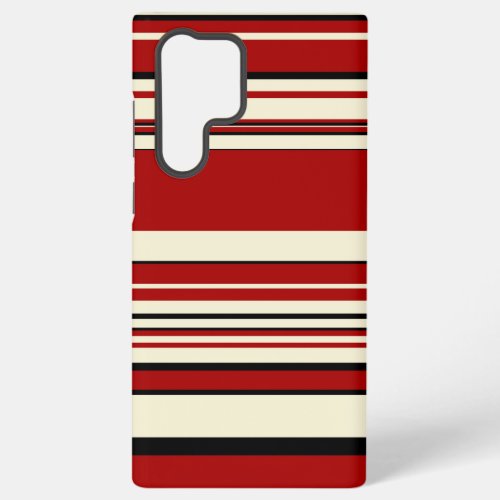 Complex Stripes _ Red  Cream Samsung Galaxy S22 Ultra Case