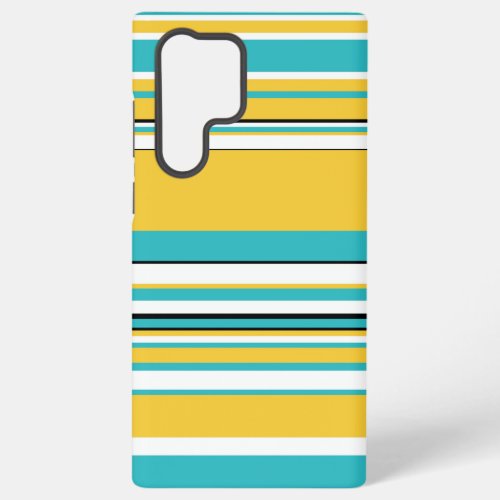 Complex Stripes _ Turquoise and Yellow Samsung Galaxy S22 Ultra Case