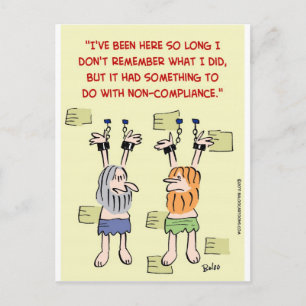 compliance non-compliance hanging prisoners postcard