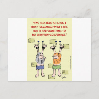 compliance non-compliance hanging prisoners postcard