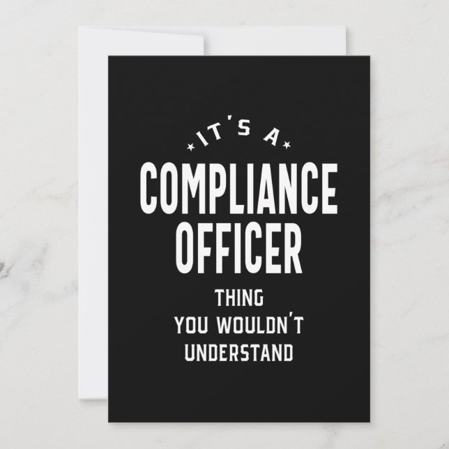 Compliance Officer Job Title Gift Thank You Card (Front)