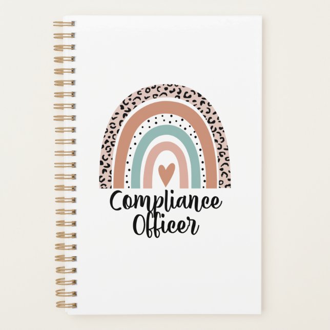 Compliance Officer Rainbow Leopard Funny Gift Planner (Front)