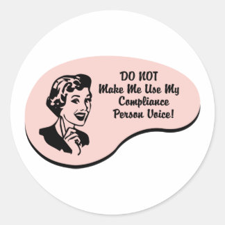 Compliance Person Voice Classic Round Sticker