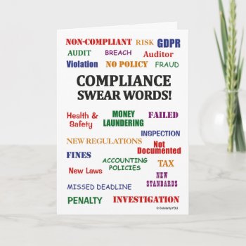 Compliance Swear Words Funny Pet Peeves Card by officecelebrity at Zazzle