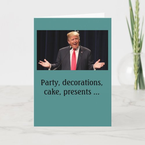 Complicated Donald Trump birthday card