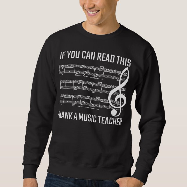 Complicated Musical Notes Clef Music Teacher Sweatshirt (Front)