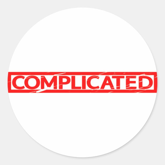 Complicated Stamp Classic Round Sticker (Front)