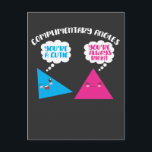 Complimentary Angles Math - Cute Geometry Pun Postcard<br><div class="desc">Do you love angle jokes? Do you belong to a group of Math geeks? Wear this hilarious complimentary angles cutie shirt and show that you love geometry. It's also great for men and women who are silly Math buffs,  professors,  teachers and calculator nerds.</div>