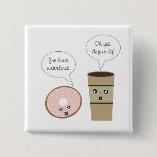 Complimentary Coffee and Donut Button