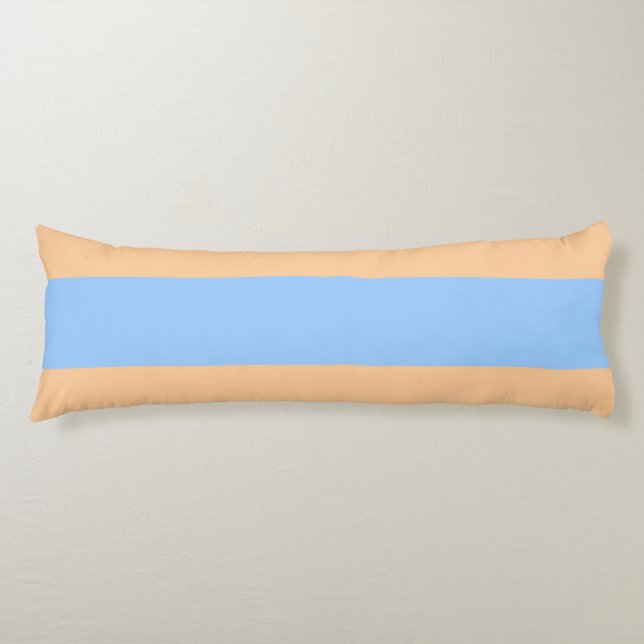 Complimentary Periwinkle and Orange Stripes Body Pillow (Front)