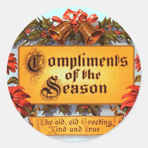 Compliments of the Season Classic Round Sticker