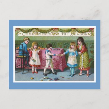 "compliments Of The Season" Vintage Postcard by ChristmasVintage at Zazzle