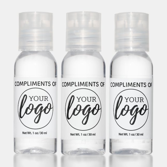 Compliments of -- with your Business Logo Hand Sanitizer (Set)