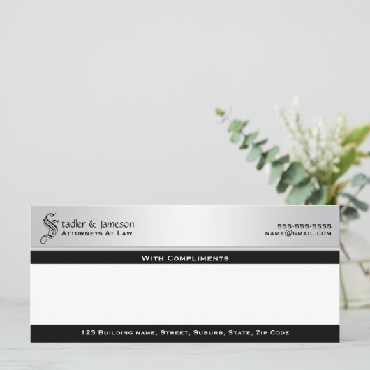 Compliments slip professional business (Standing Front)