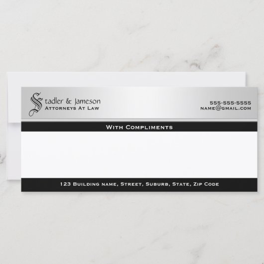 Compliments slip professional business (Front)