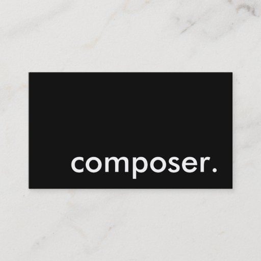 Customizable composer. business card