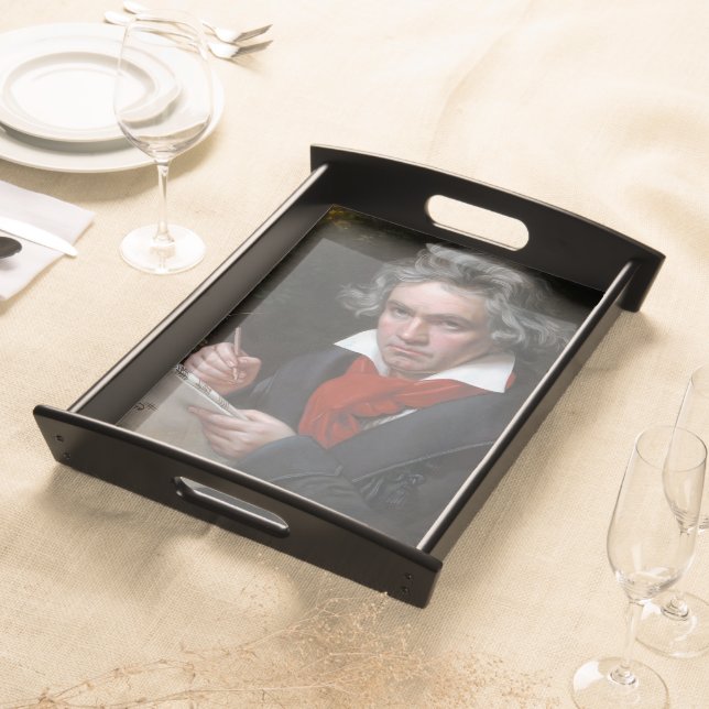 Composer Ludwig Beethoven Writing Missa Solemnis Serving Tray (Front)