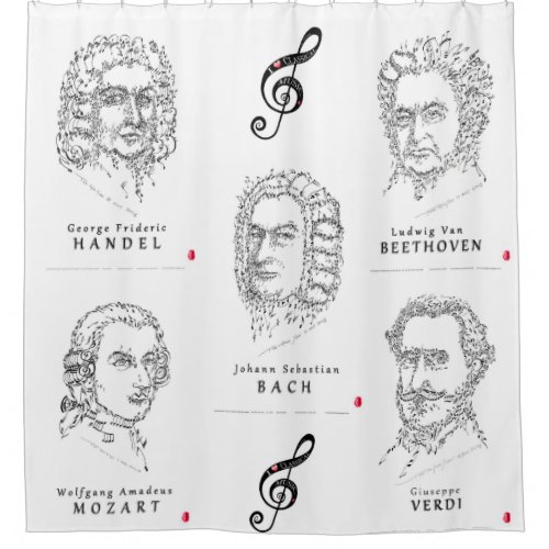 Composers Face the Music Shower Curtain