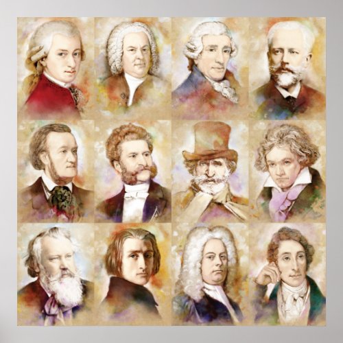 composers _ Mozart Bach Beethoven and more Poster